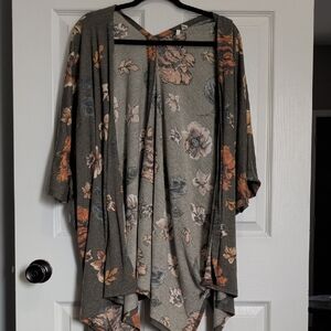 Floral Open-Front Cardigan